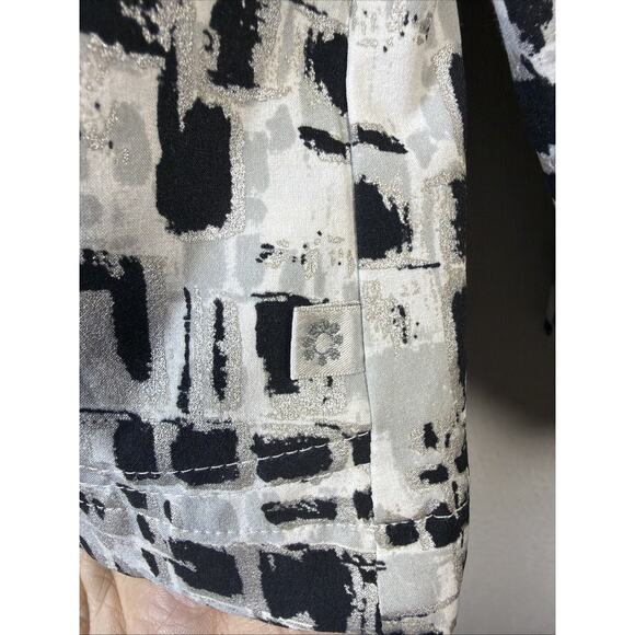 Chico’s women's Size XL 80's retro Full Zip Geometric Print Metallic Jacket - Picture 3 of 10